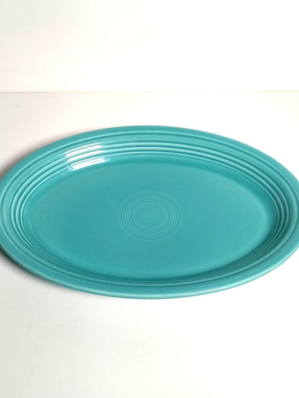 Vintage Fiesta Retired Turquoise Oval Serving Platter Homer Laughlin Fiestaware
